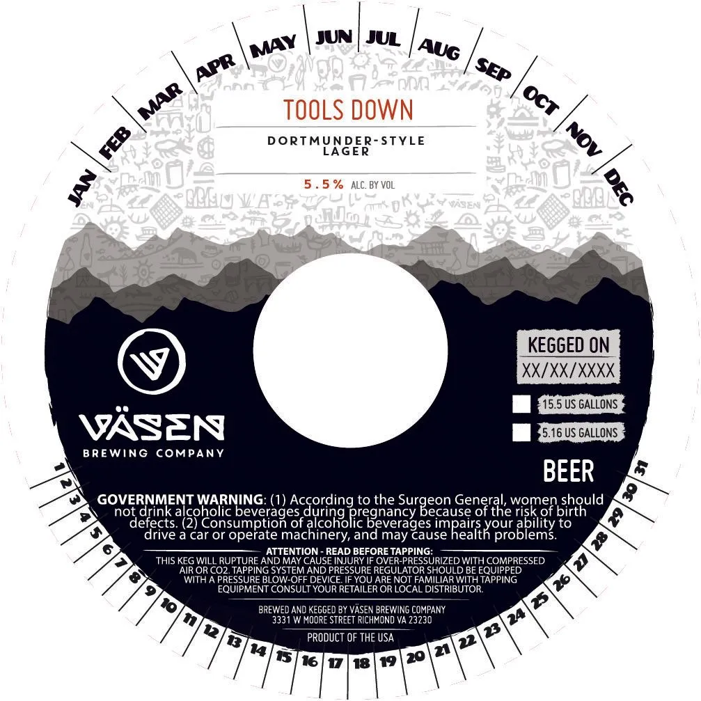 Tools Down — full label as filed with TTB