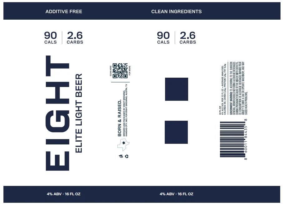 Elite Light Beer label