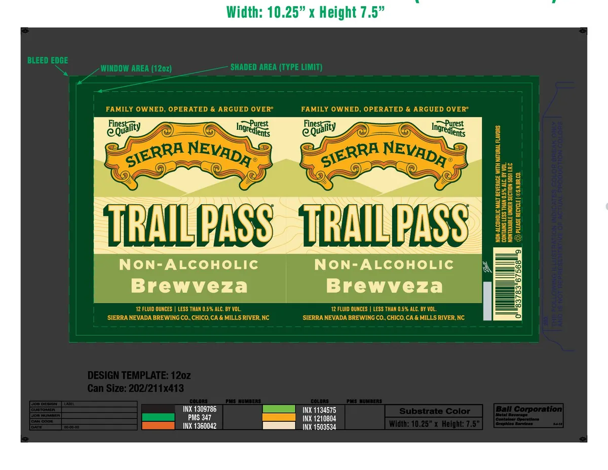 Trail Pass Brewveza — full label as filed with TTB