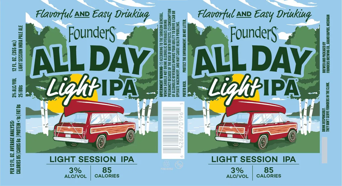 All Day Light IPA — full label as filed with TTB