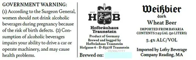 Weißbier Dark Wheat Beer label