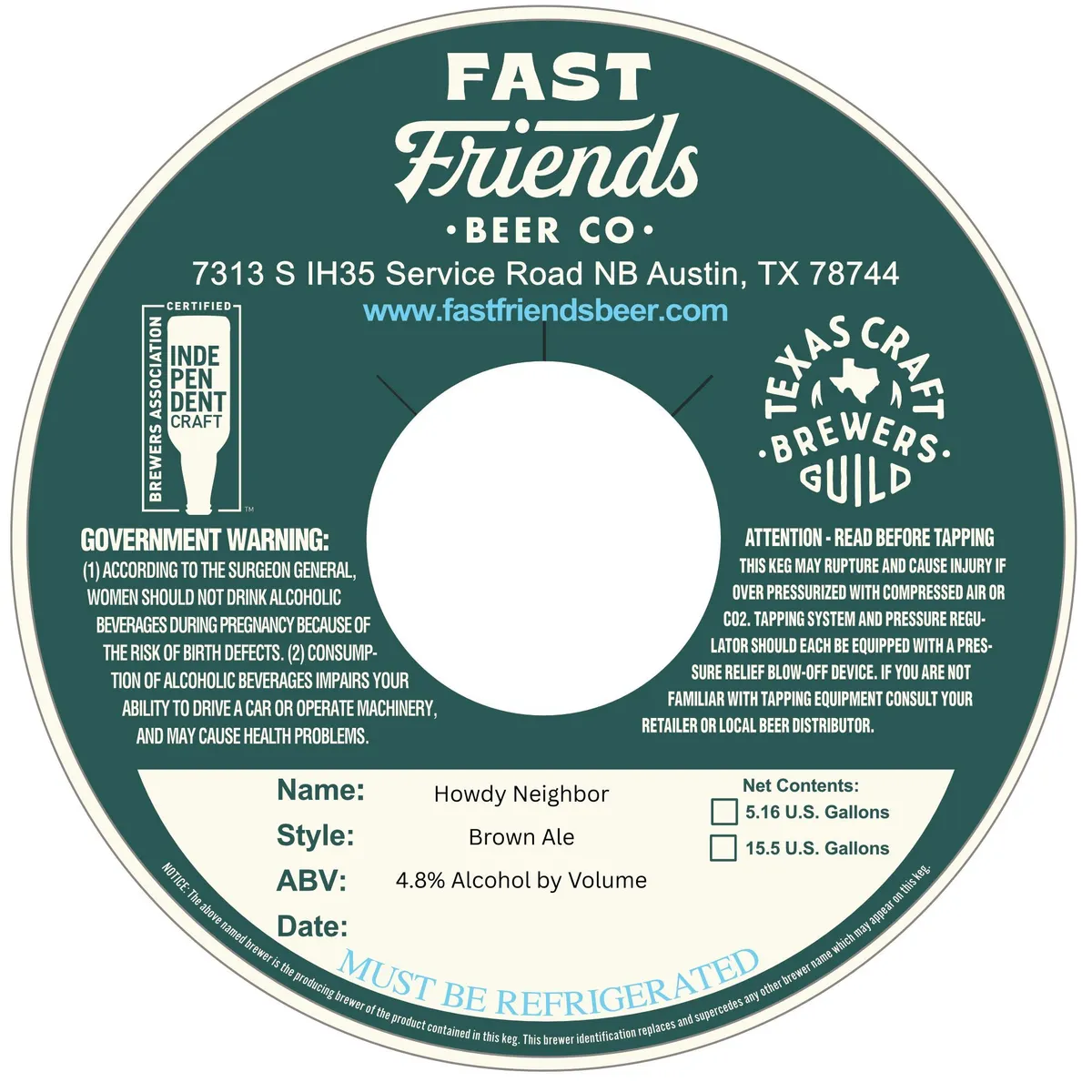 Howdy Neighbor — full label as filed with TTB