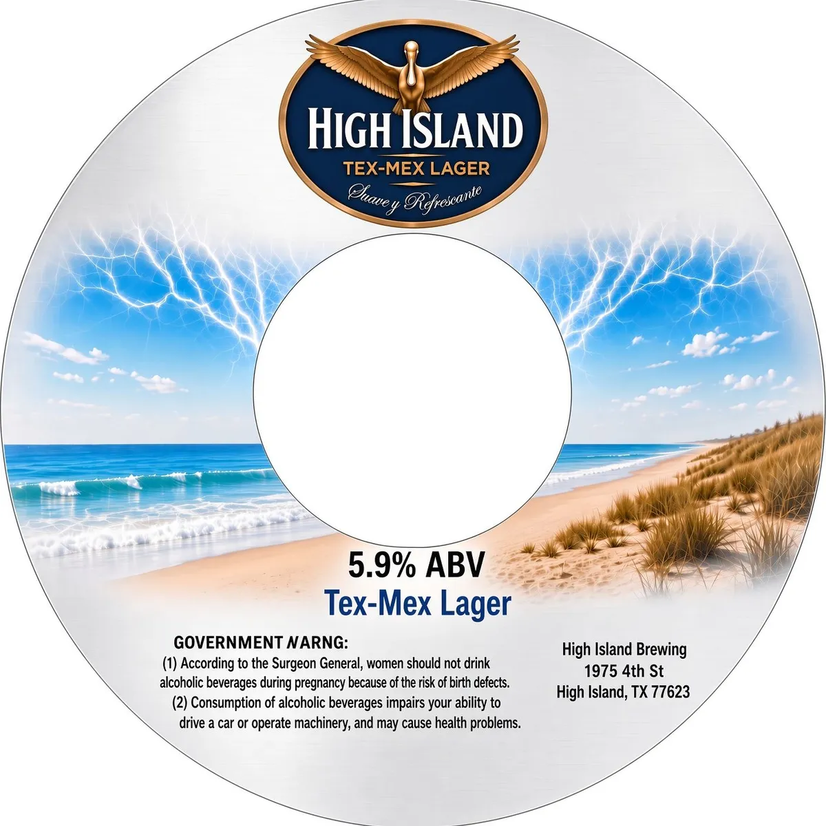 High Island Tex-Mex Lager — full label as filed with TTB