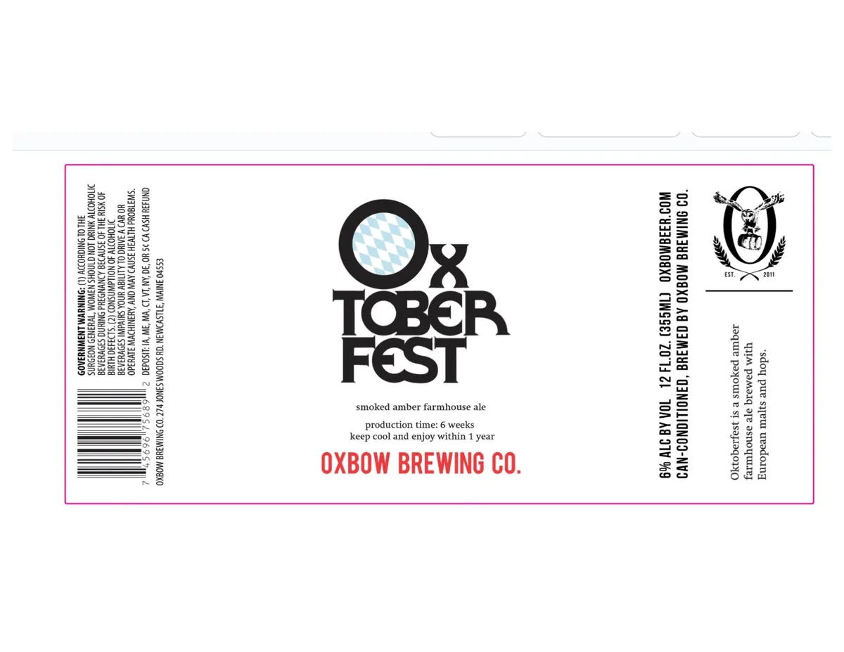 Oxtoberfest — full label as filed with TTB