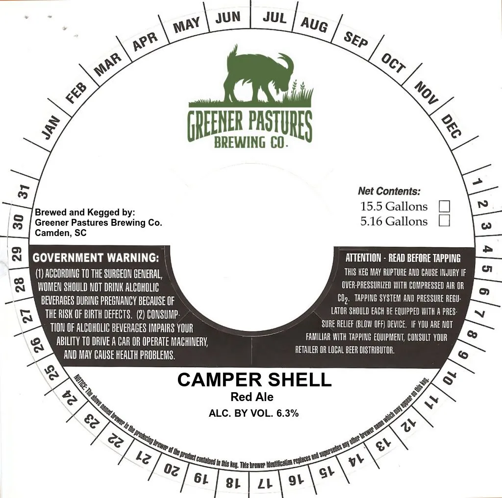 Camper Shell — full label as filed with TTB