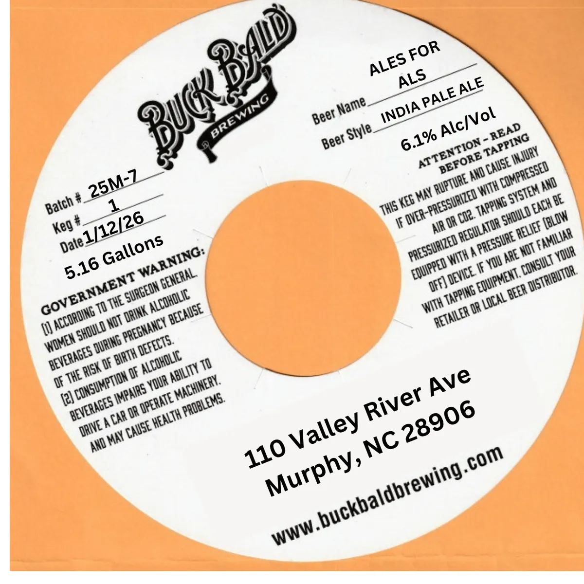 Ales For ALS — full label as filed with TTB