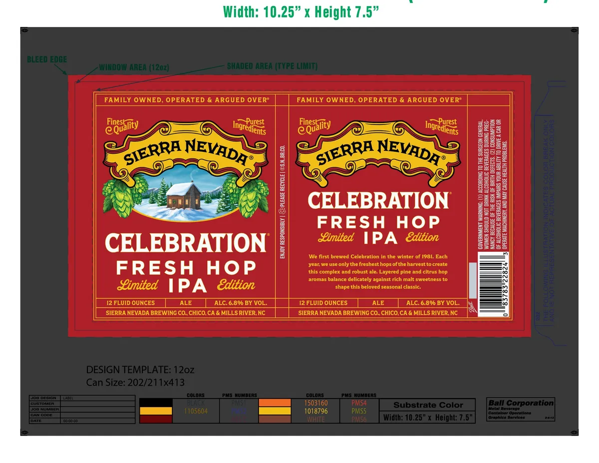 Celebration Fresh Hop — full label as filed with TTB