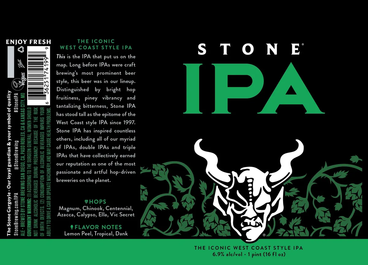 Stone IPA — full label as filed with TTB