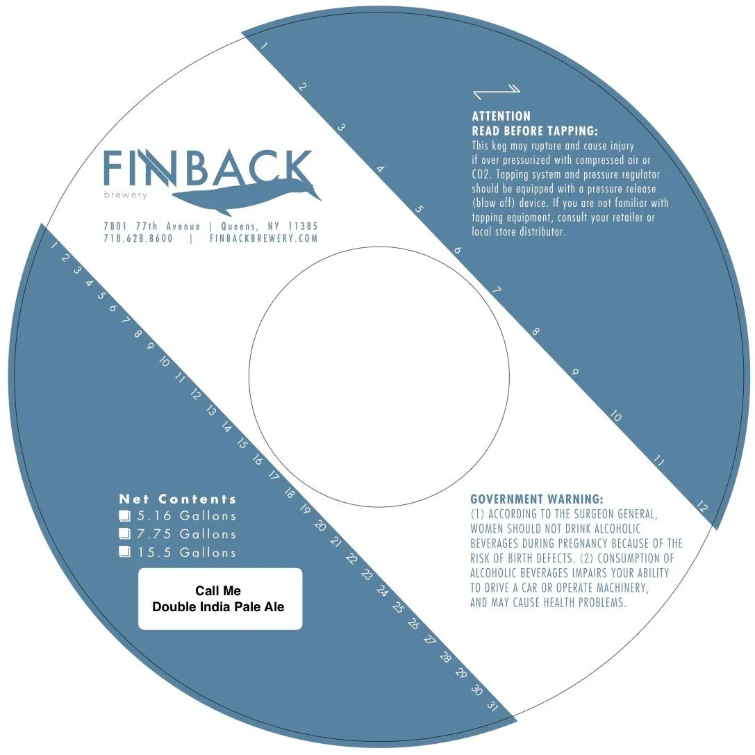 Call Me — full label as filed with TTB