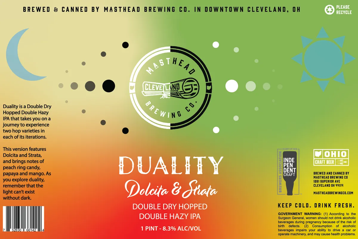 Duality Dolcita & Strata — full label as filed with TTB