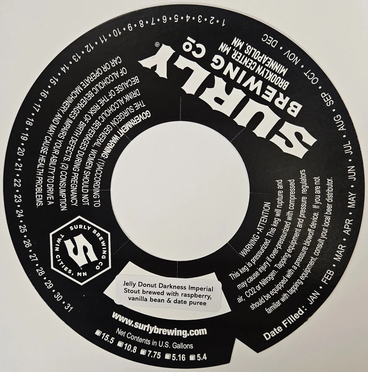 Jelly Donut Darkness Imperial Stout — full label as filed with TTB