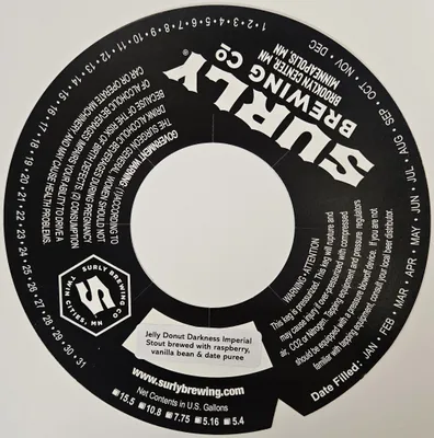 Jelly Donut Darkness Imperial Stout label