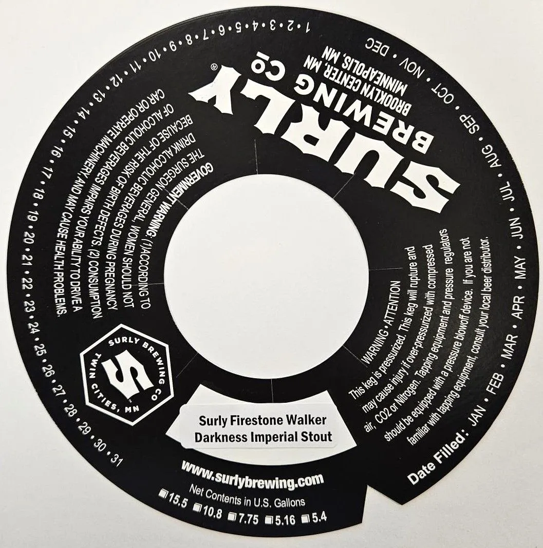 Surly Firestone Walker Darkness Imperial Stout — full label as filed with TTB