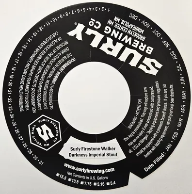 Surly Firestone Walker Darkness Imperial Stout label