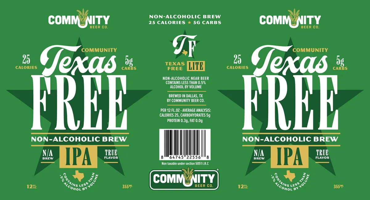 Texas Free IPA label