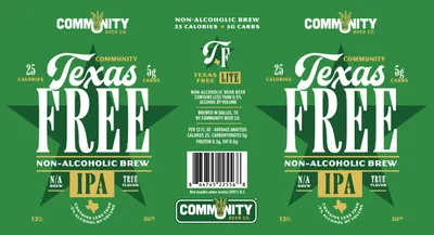 Texas Free IPA label