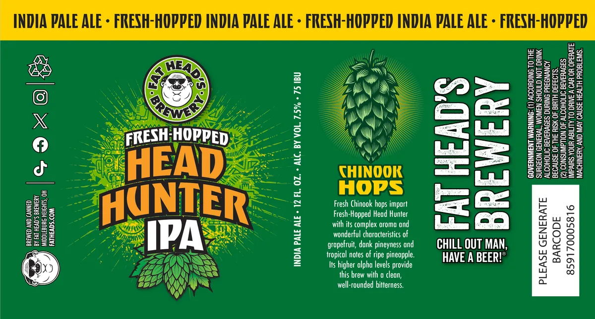 Fresh-Hopped Head Hunter IPA — full label as filed with TTB