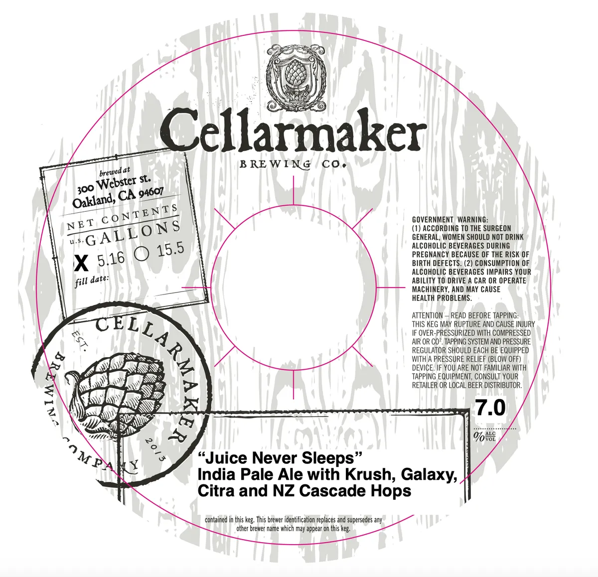 Juice Never Sleeps — full label as filed with TTB