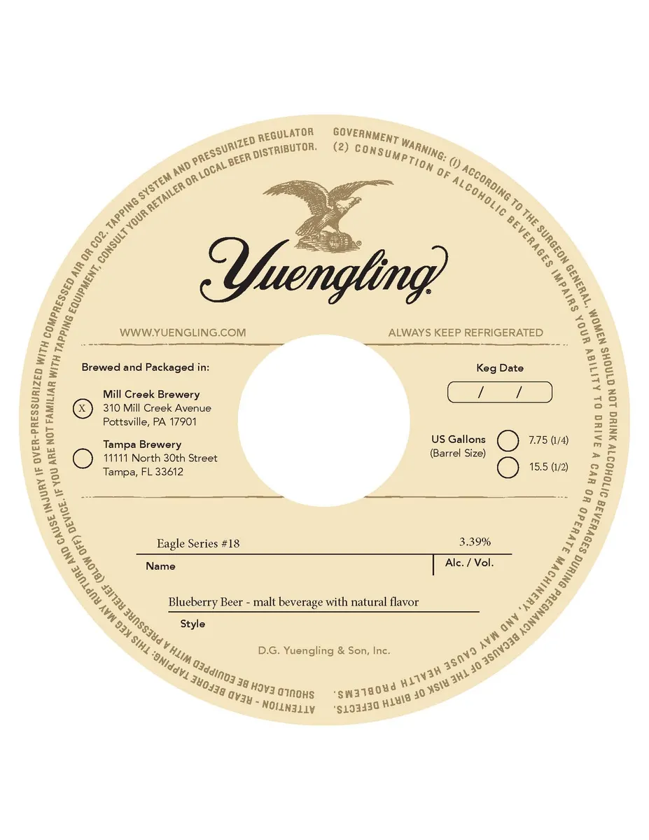 Blueberry Beer — full label as filed with TTB