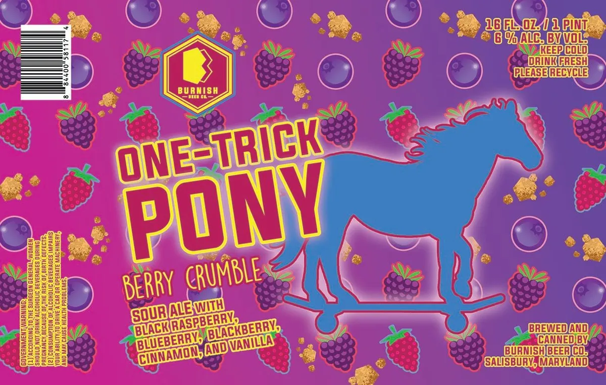 One-Trick Pony Berry Crumble — full label as filed with TTB