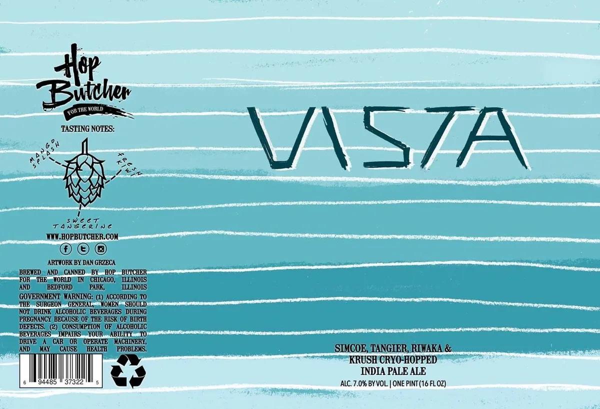 Vista — full label as filed with TTB
