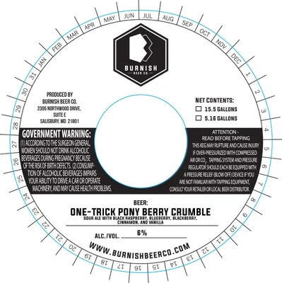 One-Trick Pony Berry Crumble label