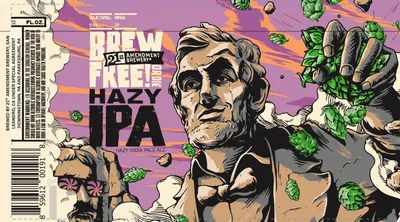 Brew Free! Or Die Hazy IPA label