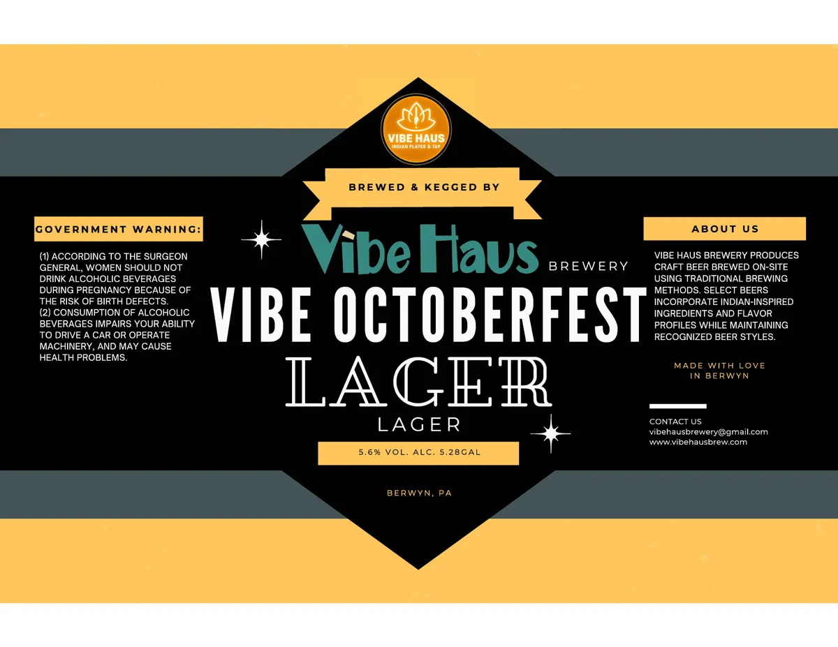 Vibe Octoberfest Lager — full label as filed with TTB