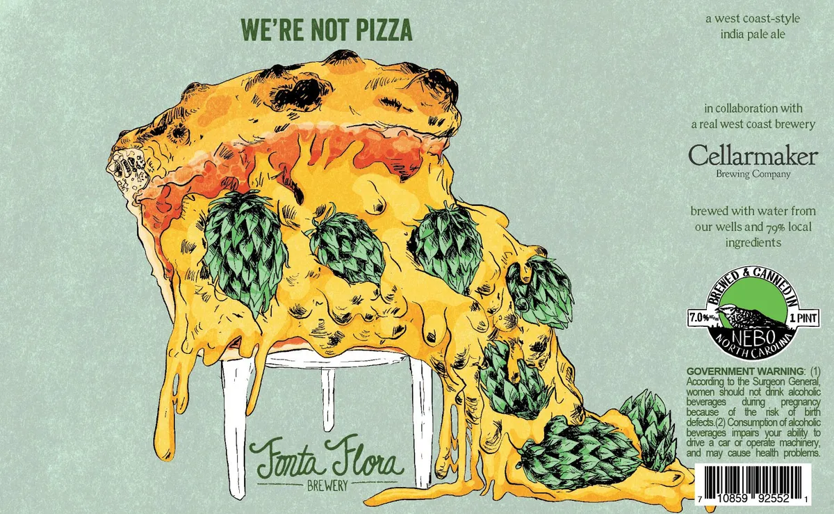 We're Not Pizza — full label as filed with TTB
