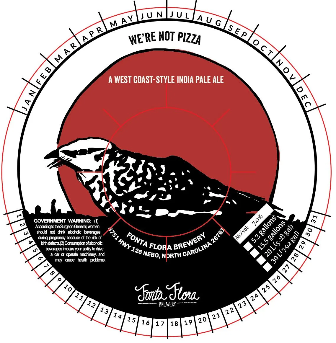 We're Not Pizza — full label as filed with TTB