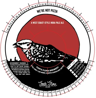 We're Not Pizza label
