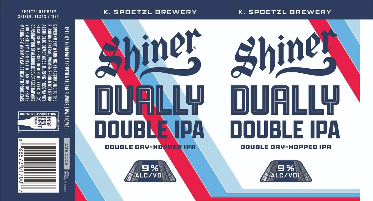 Dually Double IPA label