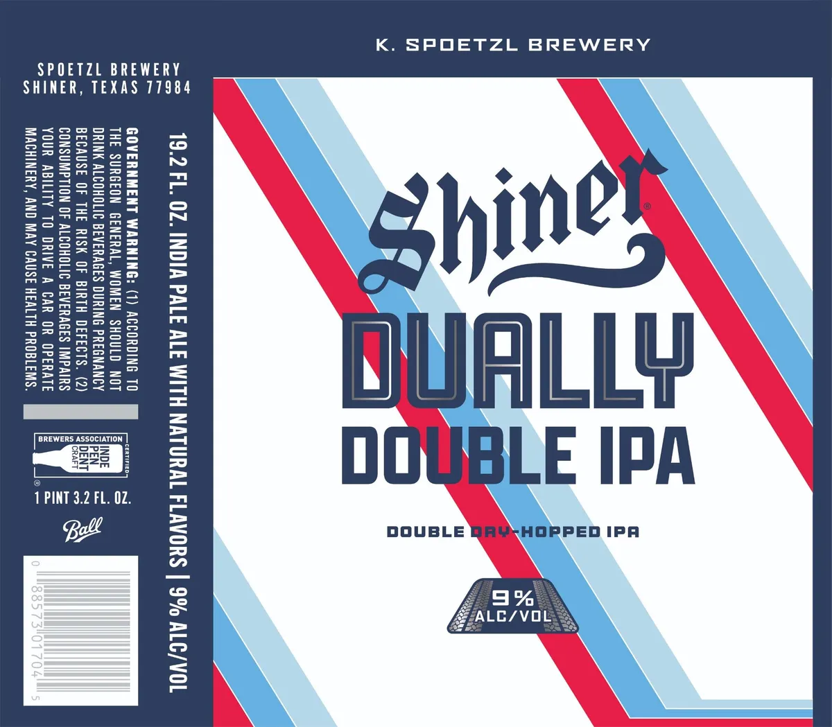 Dually Double IPA label