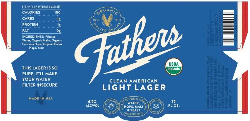 Fathers Light Lager — full label as filed with TTB