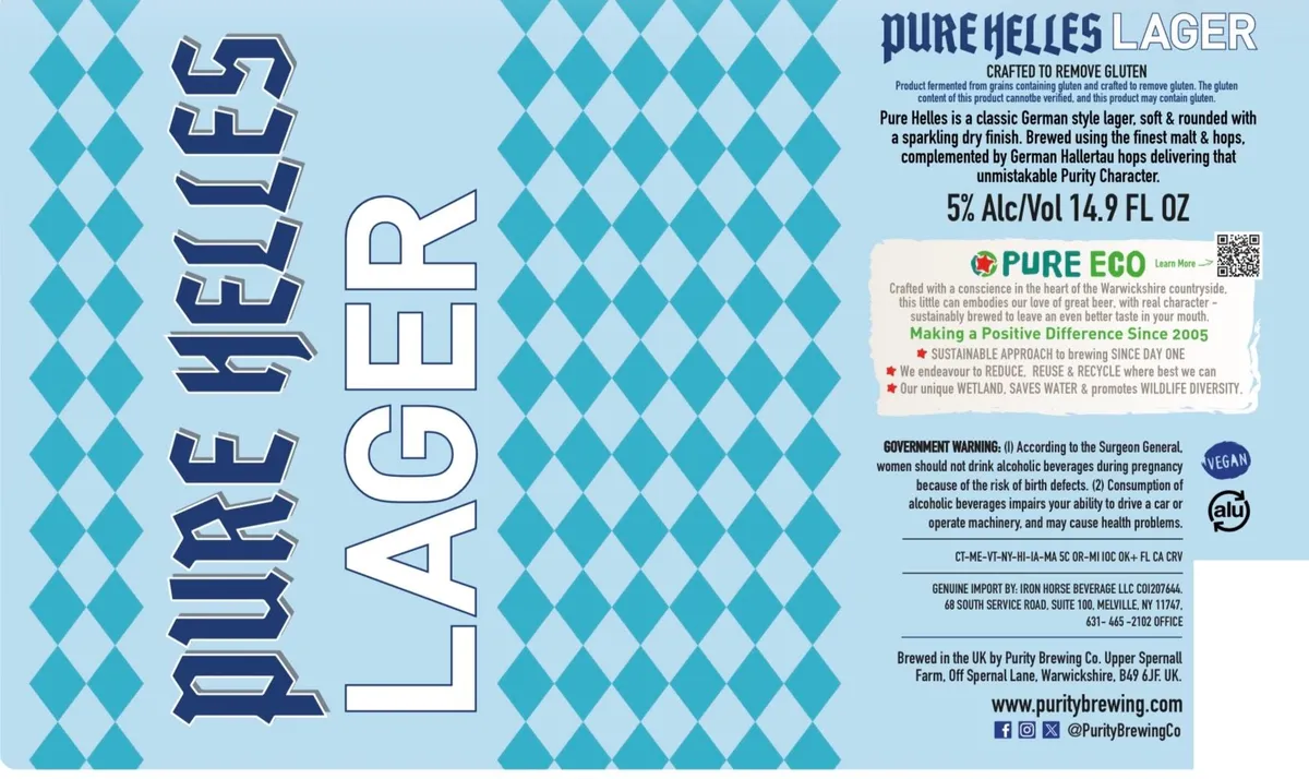 Pure Helles Lager — full label as filed with TTB