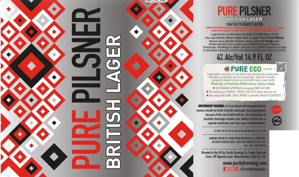 Pure Pilsner — full label as filed with TTB