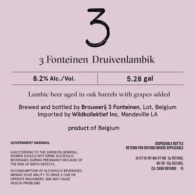3 Fonteinen Druivenlambik label