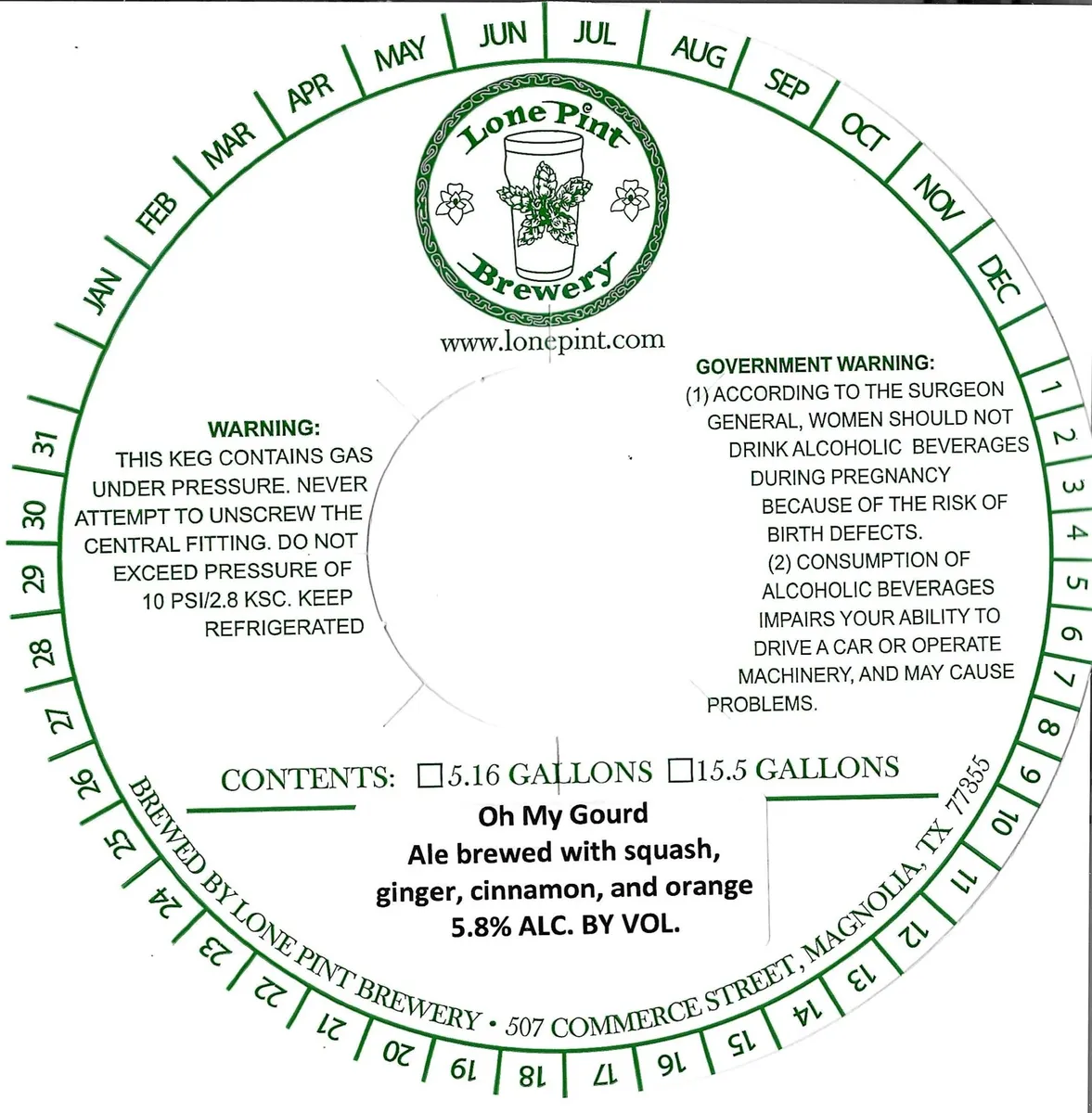 Oh My Gourd — full label as filed with TTB