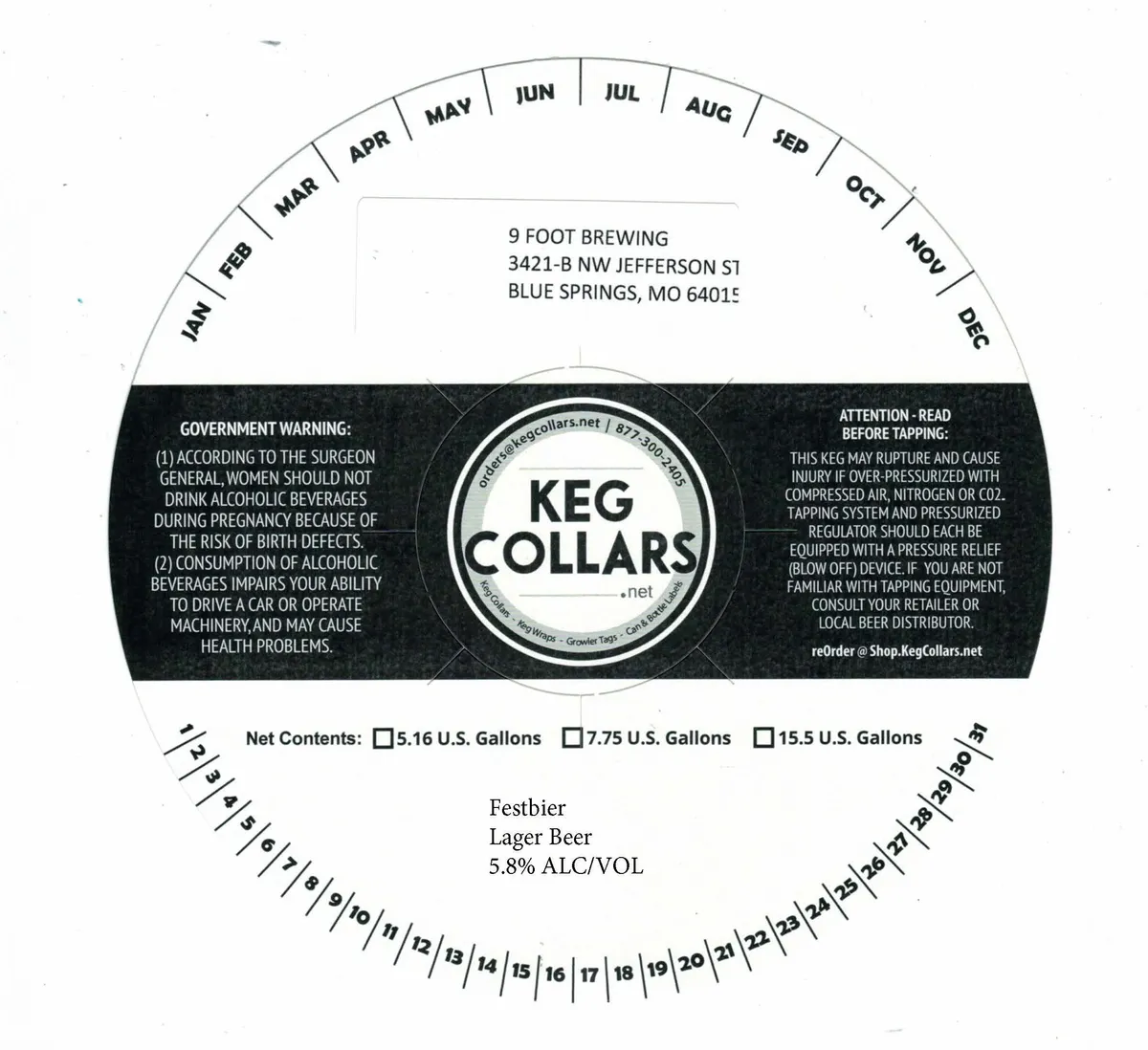 Festbier — full label as filed with TTB