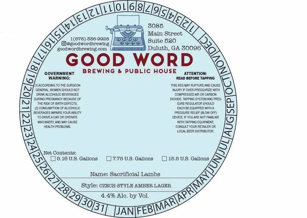 Sacrificial Lambs — full label as filed with TTB