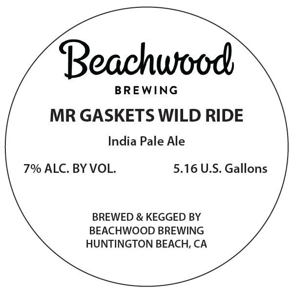 Mr Gaskets Wild Ride — full label as filed with TTB