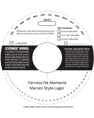 Cerveza De Alemania label