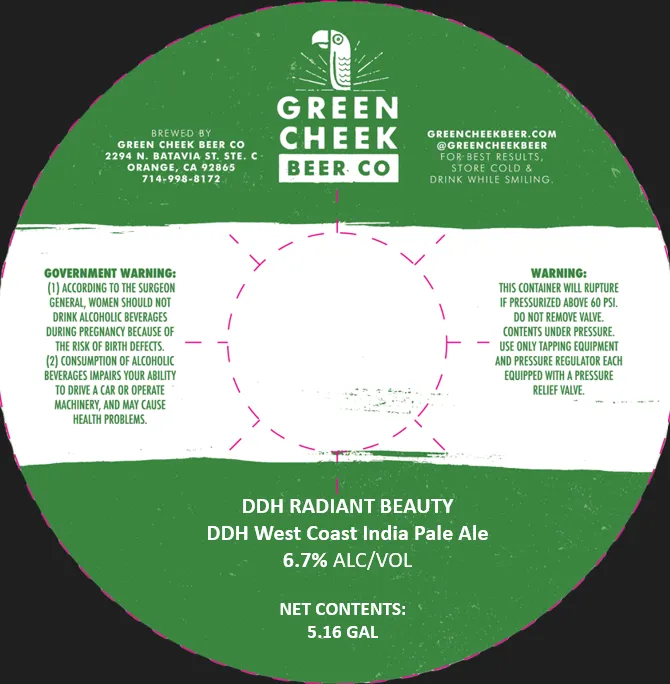 DDH Radiant Beauty — full label as filed with TTB