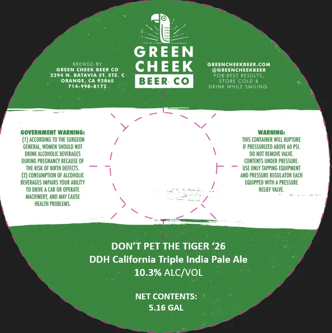 Don't Pet The Tiger '26 — full label as filed with TTB