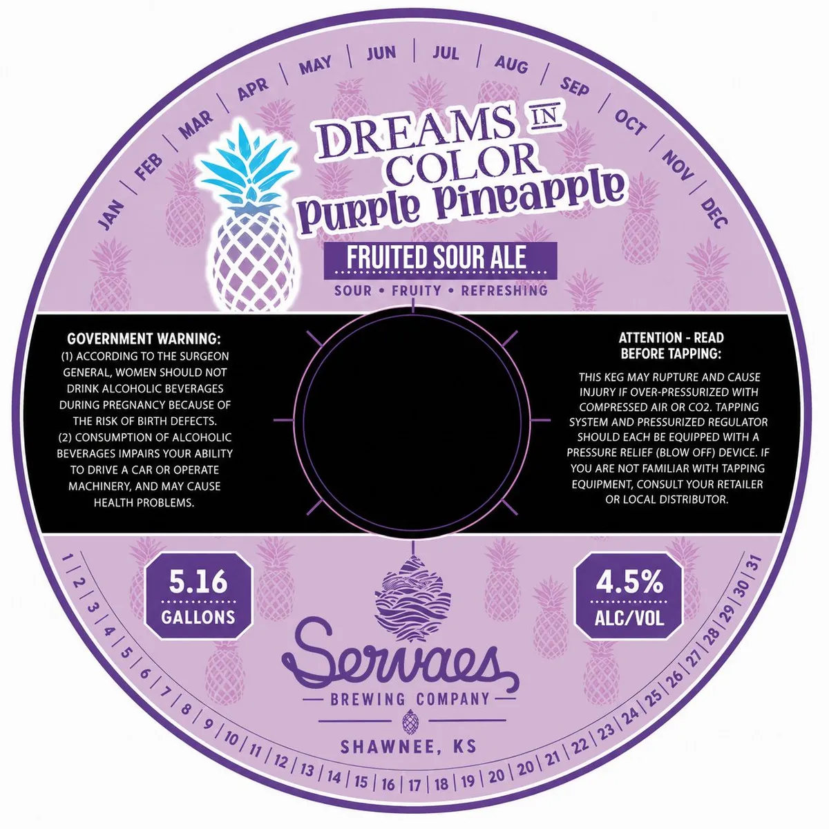 Dreams In Color Purple Pineapple label