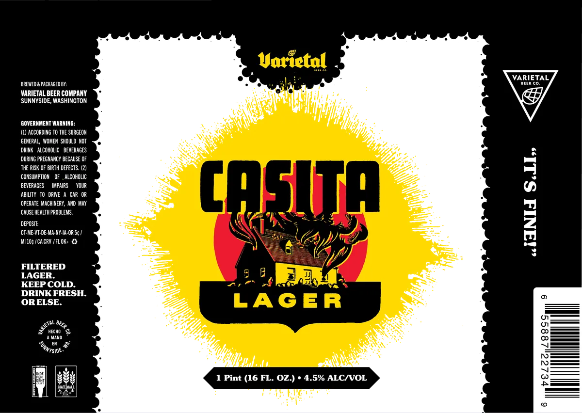 Casita Lager — full label as filed with TTB