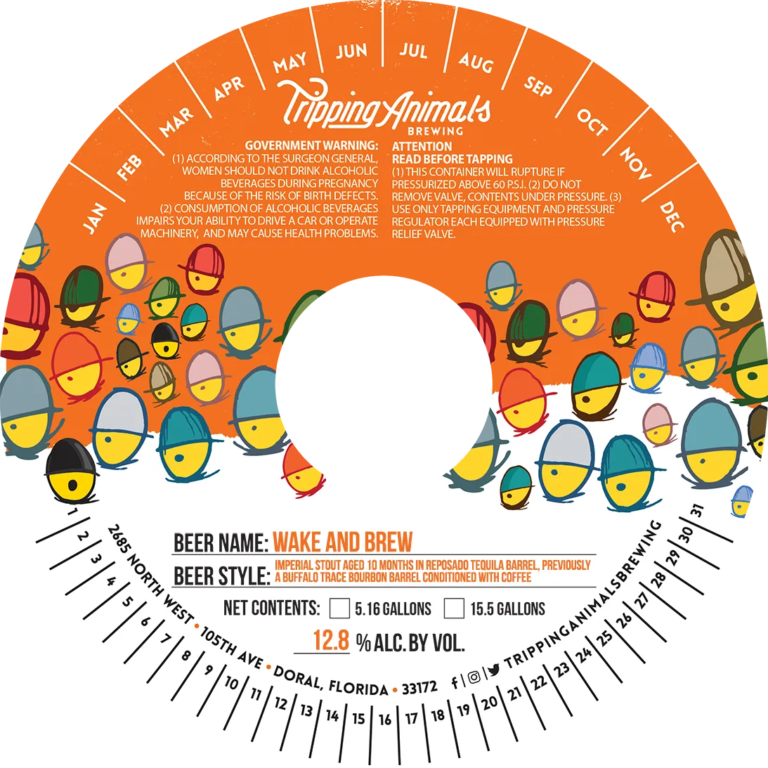 Wake and Brew — full label as filed with TTB