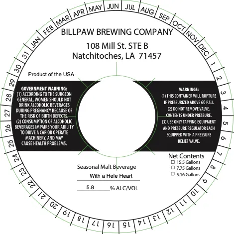 With a Hefe Heart — full label as filed with TTB