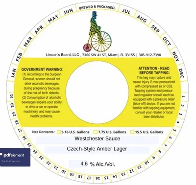 Westchester Sauce label