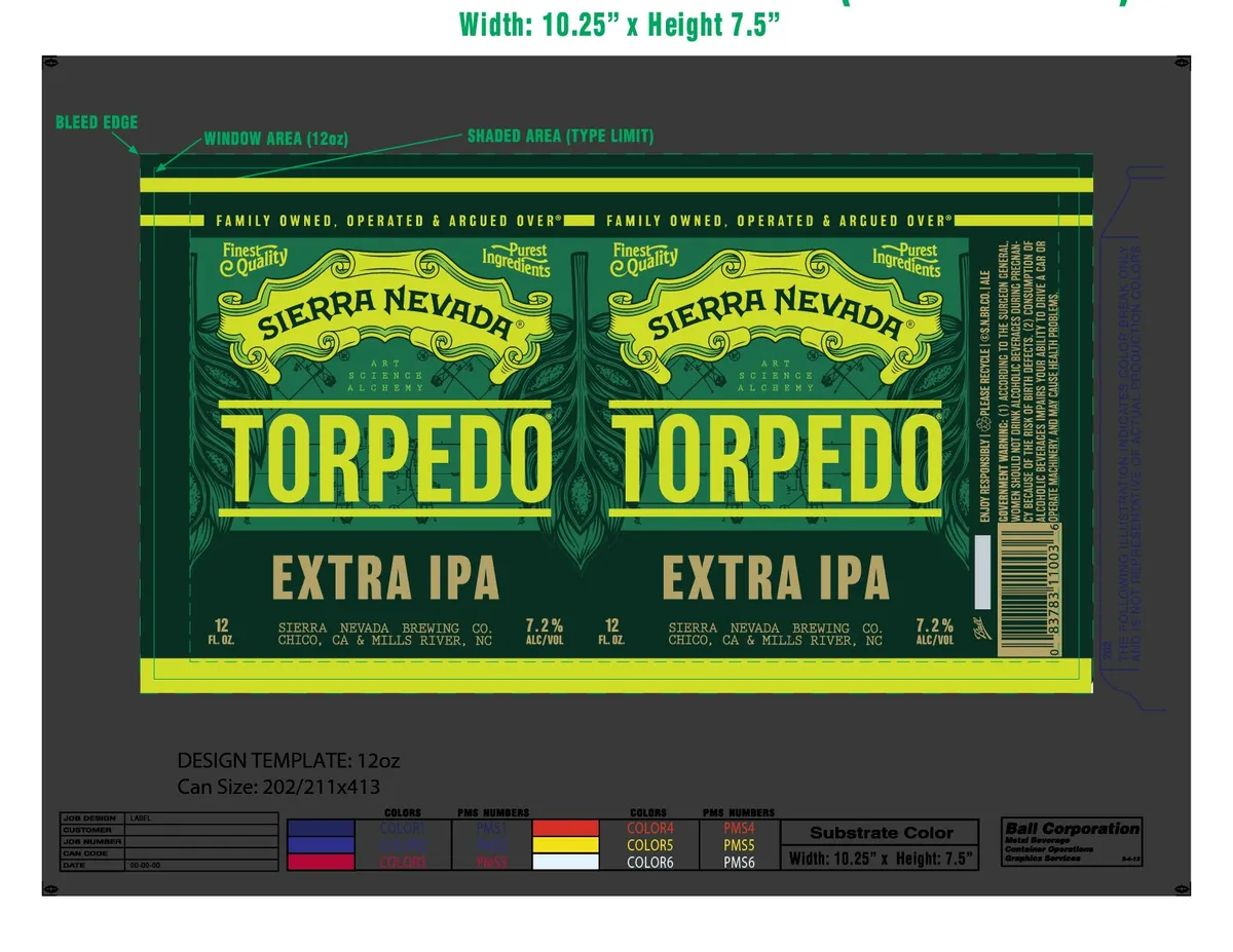 Torpedo Extra IPA label art — SIERRA NEVADA